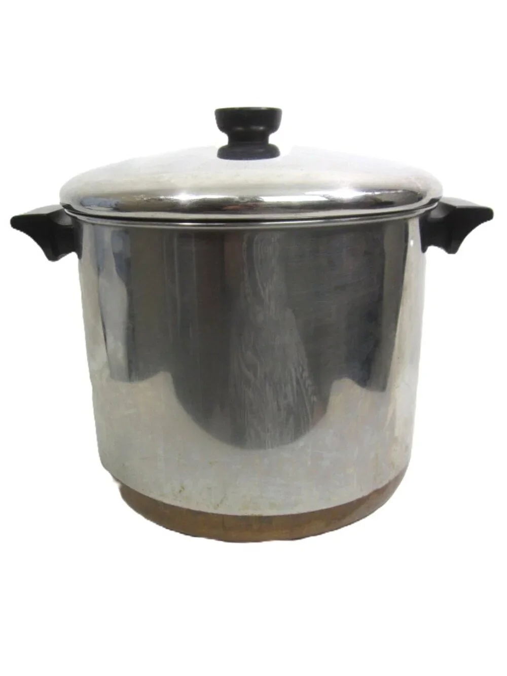 Revere Ware Copper Clad Soup Pan Stock Pot & Lid 8 Qt Quart Stainless Steel